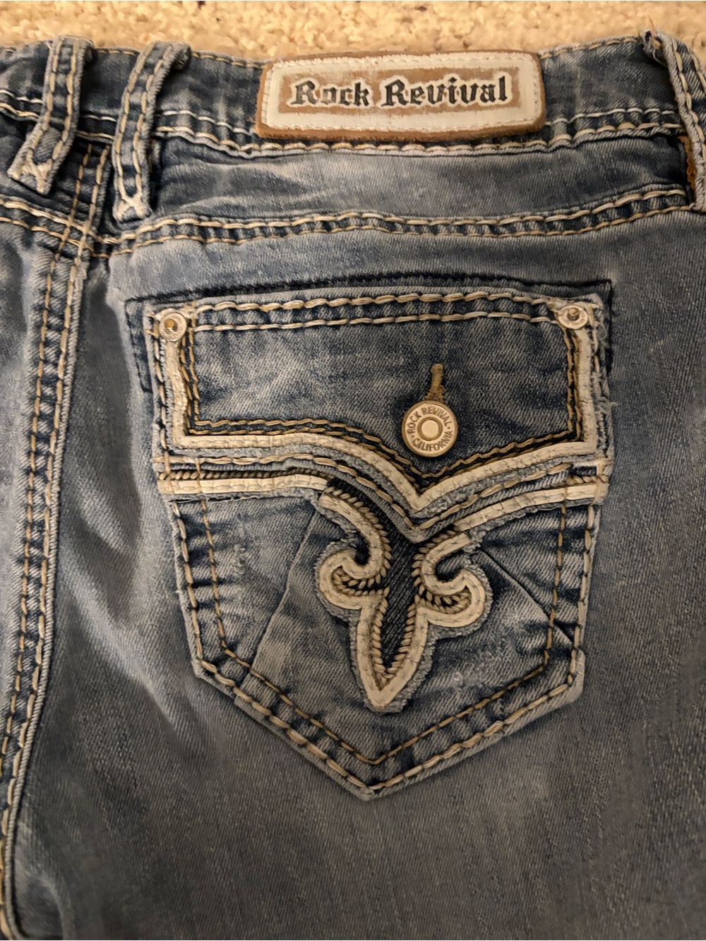 Rock Revival Light Blue Distressed Skinny Jeans